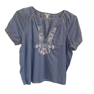 J Crew Embroidered Top